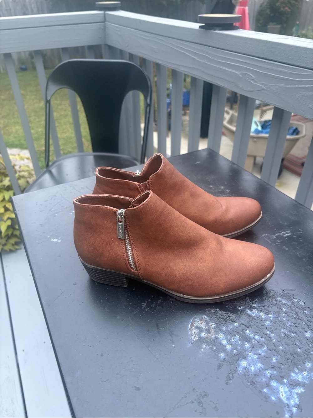 Nautica Women's Tan Ankle Booties with Side Zip